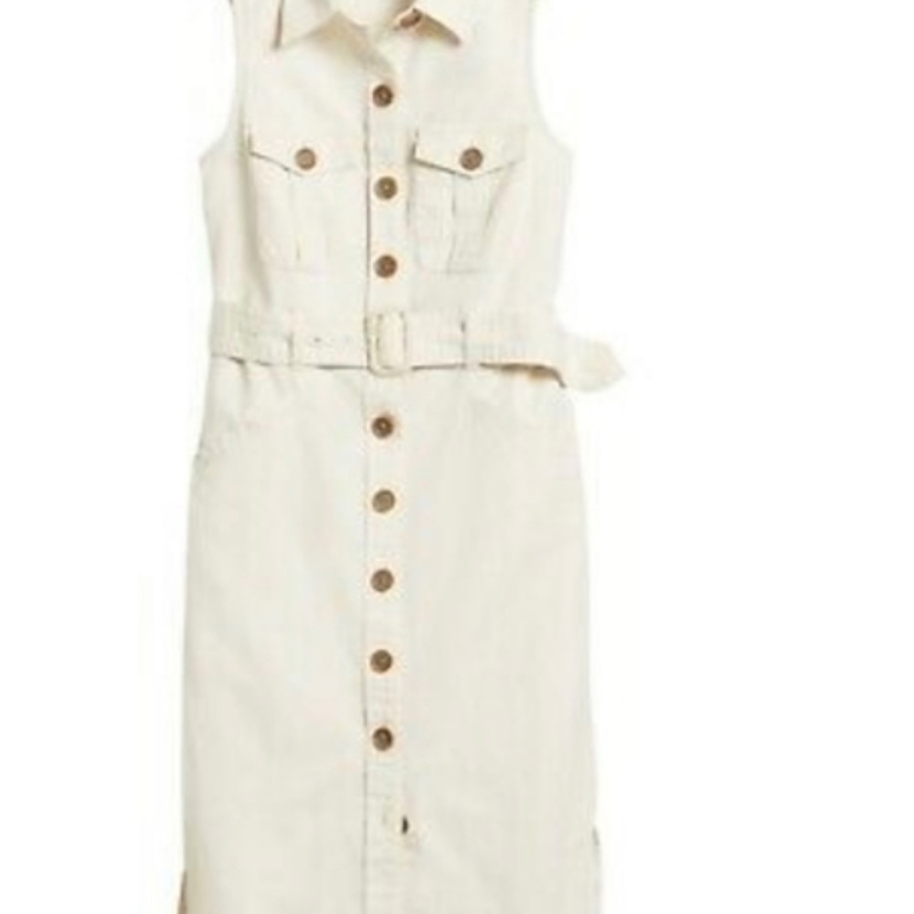 Banana Republic Cream Button-Down Dress